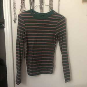 Long sleeve tight fitted striped top